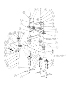 Fabricated Deck Spindle Assembly Diagram and Parts List for M48-KW 53AI8CTV750-23HP Cub Cadet Lawn Tractor